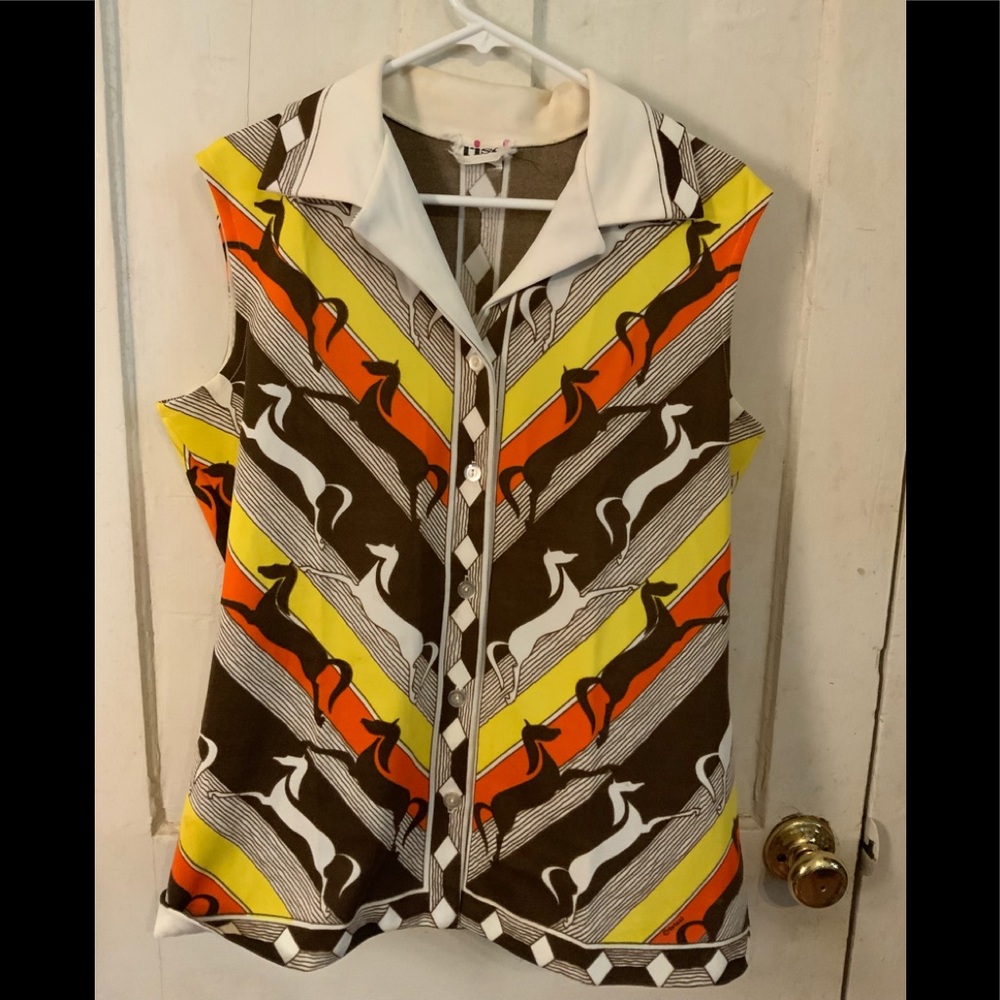 Vintage Horses Sleeveless Blouse